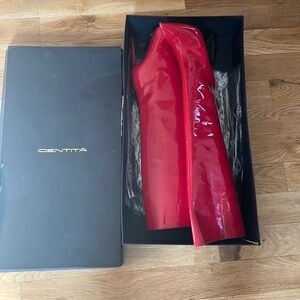 patent leather over the knee boots